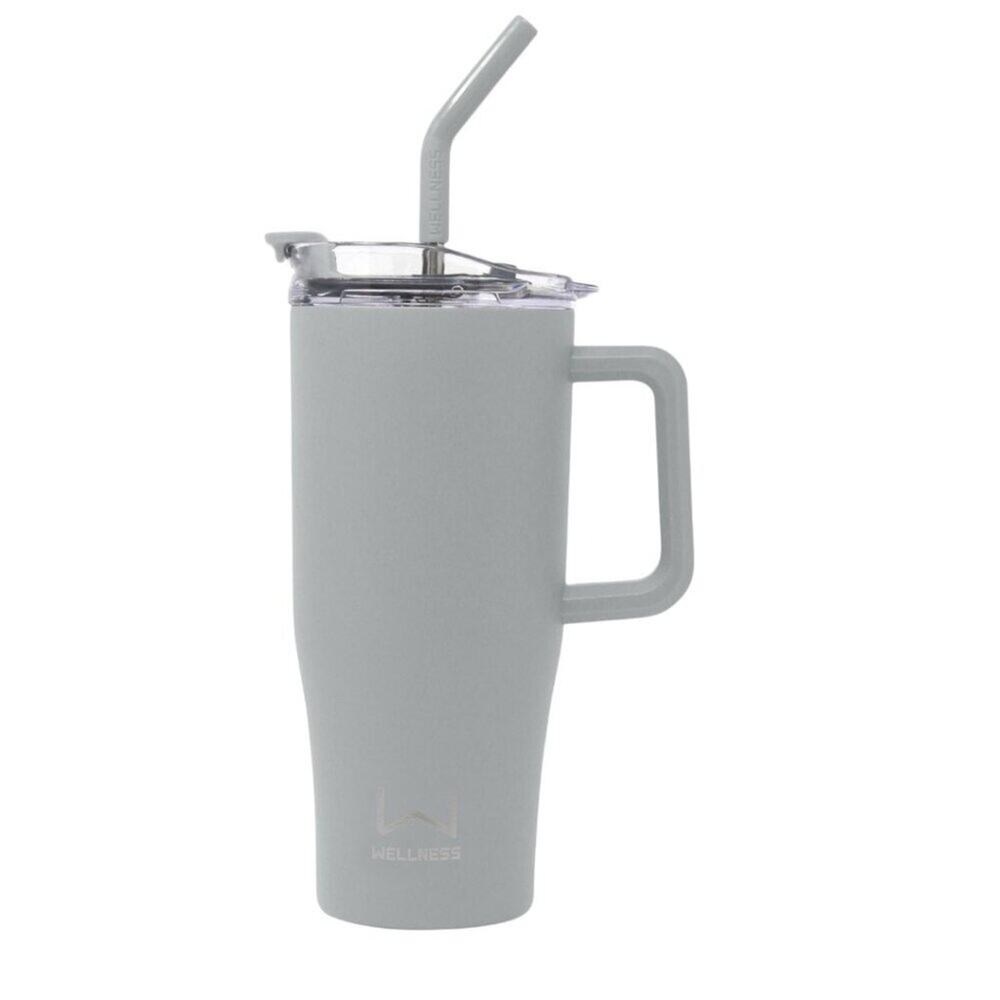 Wellness 30 oz. Double Wall Tumbler with Carrying Handle Gray NWOT $25 MSRP